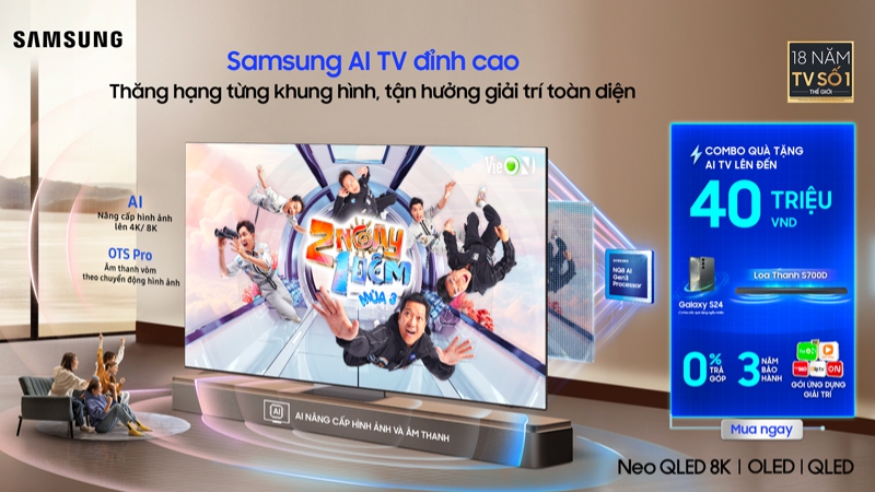 Samsung AI Tivi vượt khung hình giải trí toàn diện