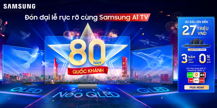 Đón đại lễ rực rỡ cùng Samsung AI TV