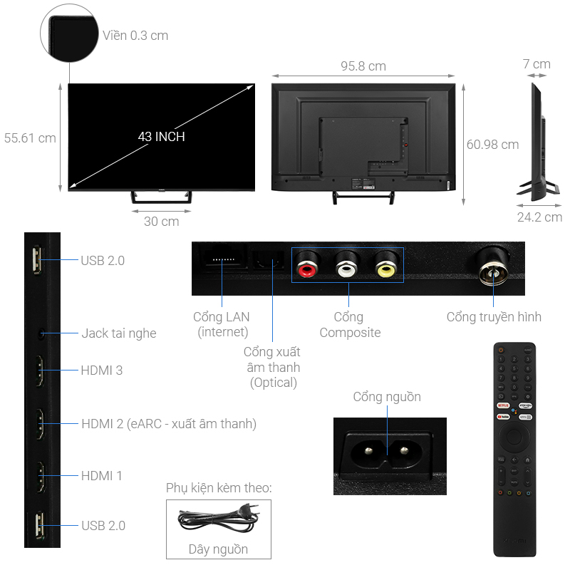 Xiaomi Google Tivi 4K 43 inch L43M8-A2SEA